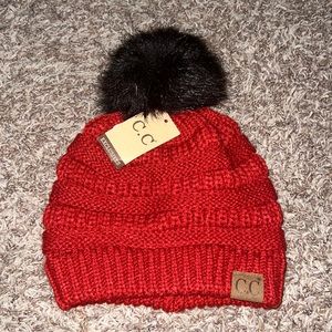 Brand new red and black C.C beanie